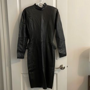 Vintage Black Leather Dress